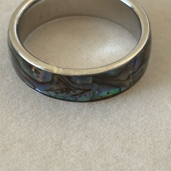 Blue and Green Iridescent Inlay Ring - Picture 3 of 4